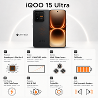 Smartphone 5G pour Jeux IQOO 15 Ultra Octa Core Écran 144Hz Double SIM Charge Rapide 100W 2026 VVO