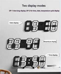 Tốt nhất bán Màn hình màu 3D LED bảng đồng hồ nhiệt độ treo tường lịch kỹ thuật số máy tính để bàn đồng hồ - Product Image 3