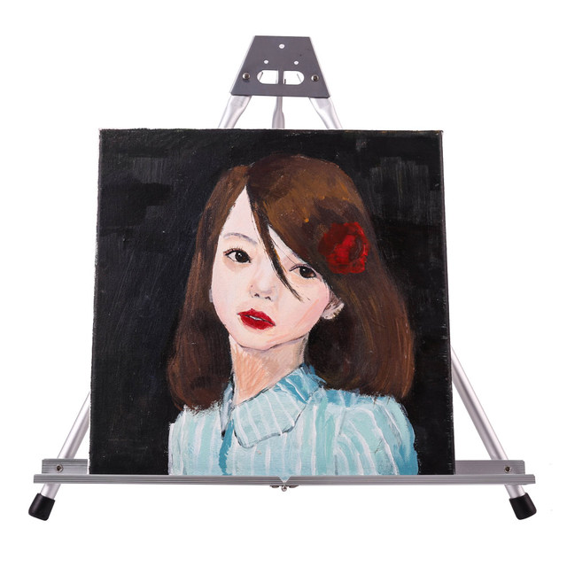 Artecho Portable Aluminum Tripod Easel Stand Silver Tabletop Artist Easel for Painting and Sketch Use