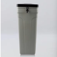 Adoucisseur d'eau, réservoir de saumure en PE 60L 100L 200L, réservoir de sel carré en plastique avec puits de saumure et vanne de sel