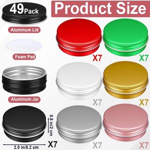 Pots cosmétiques en aluminium vides de 5g, 10g, 20g, 1oz, 2oz, 4oz, 30g, 60g, 120g – Contenants de rangement en métal pour crème - Product Image 6