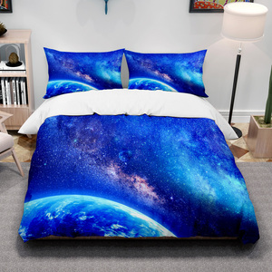 Lujo 3D Digital impreso cielo estrellado funda nórdica juegos de tela personalizada tamaño al por mayor niños colcha individual juego de cama hogar - Product Image 6