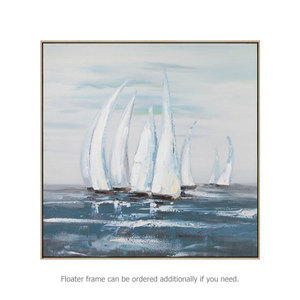 Arte Moderna Met <span class=keywords><strong>Art</strong></span> Cina, Dipinto Colorato di Nave sul Mare Blu, Bellissima Opera Astratta su Tela per Decorazione Domestica - Product Image 2