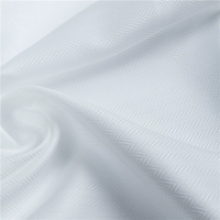 Tissu Jacquard Chevron 100% Coton 80s/2, Finition à l'Ammoniaque Liquide, Facile d'Entretien, Léger, Blanc, pour Filles, Garçons et Tenues Professionnelles