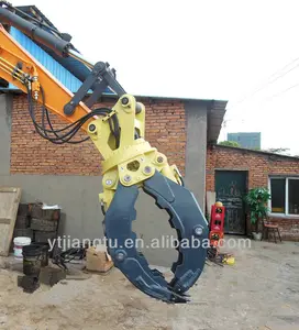 JT Hot Sell Excavator Attachments Rock Grapple Scrap Rotating Stone Grapple