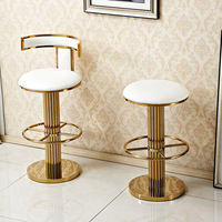 Barhocker Gold Style Edelstahl Messing Vintage Bar Möbel Bar Stuhl Gewerbe möbel Modernes Kunstleder