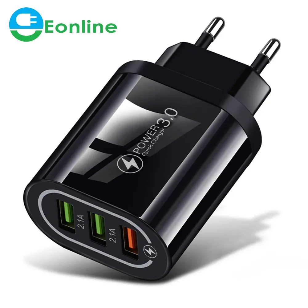 EONLINE UK EU USB Quick 3.0 Phone Charger For Samsung S8 S9 Xiaomi mi 8 Huawei Fast Wall Charging For iPhone 6 7 8 X XS Max iPad