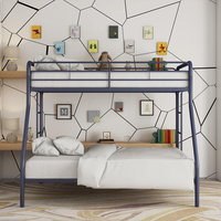 Vente en gros Lit à étage robuste en fer forgé Cadre de lit en acier pour chambre à coucher Hôtel Appartement École Dortoir Prison Lits superposés