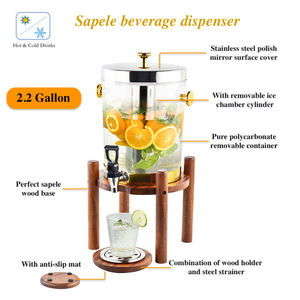 Equipo de Catering 8L Soporte de madera Dispensadores de bebidas individuales de plástico Dispensador de jugo de café de Soda Dispensador de bebidas con grifo - Product Image 5