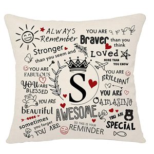 Low MOQ Custom Gift 26 <strong>Letters</strong> Throw Pillow Covers Sublimation <strong>Cushion</strong> Cover for Friends - Product Image 5