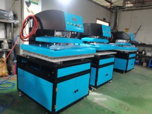 Presse à chaud pneumatique double station de grande taille rouge J Air Compressor pour sublimation, deux tables 80*100cm pour tapis de souris - Product Image 2