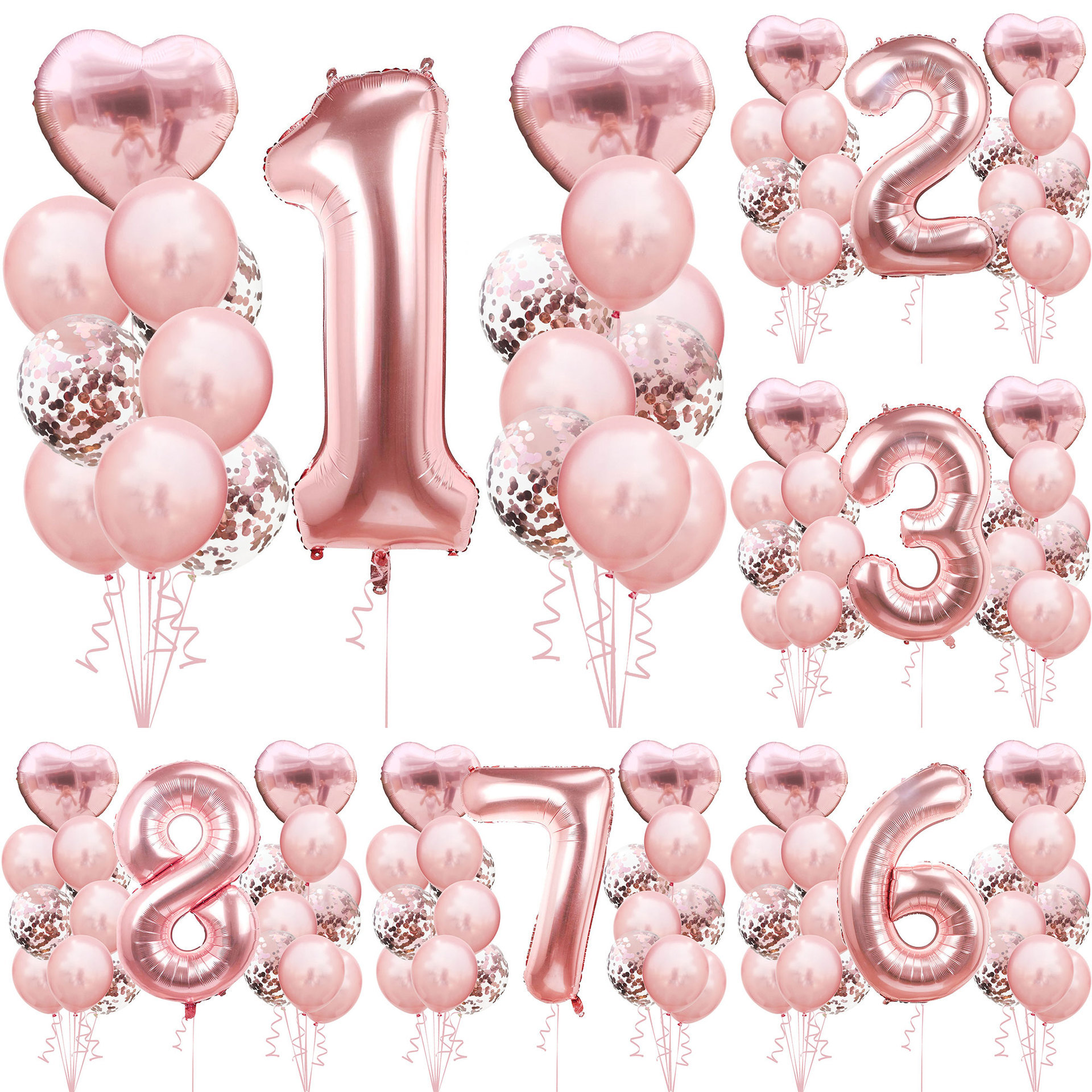 Ballons joyeux anniversaire pour enfants de 1, 2 et 3 ans, décoration d' anniversaire, en aluminium, rose et bleu, avec chiffres, c'est un garçon et une fille, fête prénatale acheter à prix bas