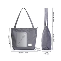 Bolsa de Compras de Lona de Algodón con Asa Individual, Impresión Personalizada, Promoción del Fabricante, con Bolsillo y Cremallera Reciclados