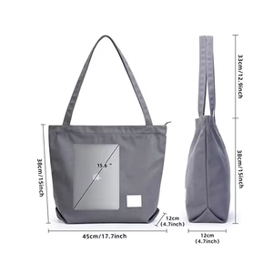 Nhà sản xuất của khuyến mãi tùy chỉnh in vai duy nhất vải bông mua sắm Tote Túi tái chế túi và dây kéo - Product Image 2