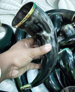 ดื่ม Handcrafted ขัดไวกิ้งฮอร์นดื่มทองเหลือง Trim และลูกบิดทองเหลือง - Product Image 6