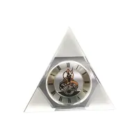 Fashion crystal triangle trophy clock desktop decoration gift hotel room clock