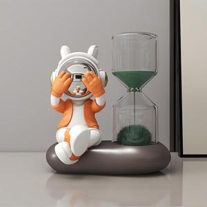 Clessidra Astronauta Dipinta a Mano in Resina Sintetica, Ornamento da Scrivania, Decorazione per TV, Vino e Portico - Product Image 2