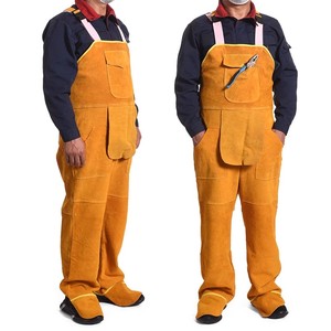 Delantal de cuero de vaca personalizado con abertura para las piernas, resistente al calor y al fuego, ignífugo, <span class=keywords><strong>ropa</strong></span> de trabajo de soldadura, protección para hombres - Product Image 2