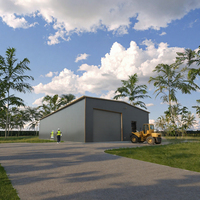 Entrepôt préfabriqué moderne en structure légère d'acier, atelier à grande portée, bâtiment de bureau personnalisé, hangar d'usine, abri en acier