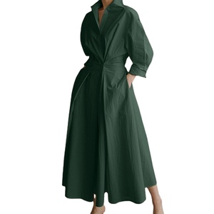 Cotton Maxi Dress - Empire Waist Long Casual Dress