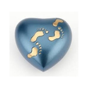 Brass <b>Small</b> Heart Keepsake Urns for Memorial Ashes With Blue Finishing Manufacturer and Exporter From India - Product Image 1