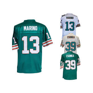 Maglia da Football Americano Stile Rétro All'Ingrosso a Basso Prezzo di Miami con Cuciture, #13 Dan Marino, #39 Larry Csonka - Product Image 6