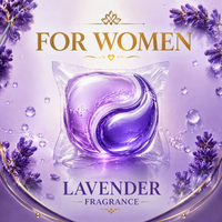 Lessives en dosettes Lavender Bloom Premium pour femmes – Perles de lessive au parfum longue durée, protection des couleurs et technologie de soin adoucissant