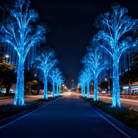 Decoración de Árboles para Exteriores con Luz de Fibra Óptica RGB que Cambia de Color, Resistente al Agua IP65, para Iluminación de Navidad, Festivales, Jardines y Plazas