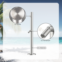 Douche extérieure autoportante BOBAO en acier inoxydable brossé moderne, eau froide et chaude, jets de pluie doux, cartouche céramique 5