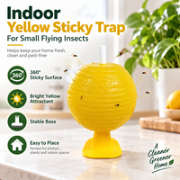 Piège à mouches des fruits jaune collant pour l'intérieur, idéal pour la cuisine, les plantes d'intérieur, les moucherons et le contrôle des petits insectes volants - Vente en gros