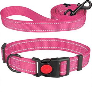 Conjunto de Collar y Correa Reflectantes para Perro con Hebilla de Liberación Rápida, Ajustables de Nailon para Perros Pequeños/Medianos/Grandes - Stpiatue - Product Image 1