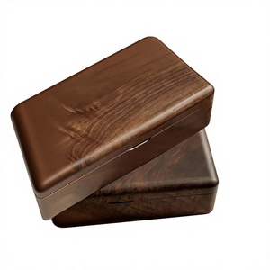 Boîte à bijoux en bois moderne écologique avec logo personnalisé, intérieur en velours, organisateur de bijoux artisanal haut de gamme - Product Image 1