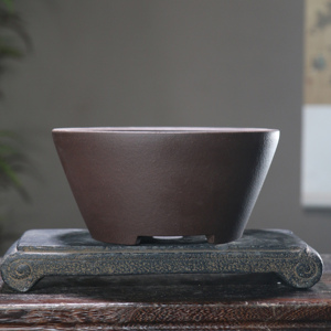 Purple <b>Clay</b> Bonsai <b>Pot</b> Conical Shape Large Desktop Planter Simple Elegant Design - Product Image 2