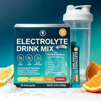 Sachets de mélange de boisson électrolytique sans sucre, certifiés GMP ISO, pour hydratation et récupération énergétique, avec potassium et magnésium, marque distributeur OEM ODM
