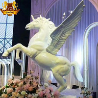 Vente en gros d'usine en plein air grand cheval sculpture jardin fibre de verre animal cheval statue à vendre