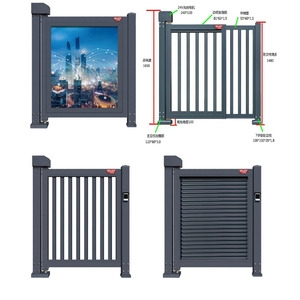 Stylish Modern Black Aluminum Garden Fence Gate Practical Horizontalslats Metal Design for Courtyards Hotels Hospitals - Product Image 3