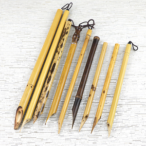 Stylo plume en bambou noir écologique, pointe plate biseautée, double usage, stockage d'encre, stylo à tremper pour la <span class=keywords><strong>calligraphie</strong></span> - Product Image 1