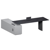 Mobilier de luxe moderne bois design MDF maison exécutif en forme de l PDG bureau bois ordinateur étude table bureau