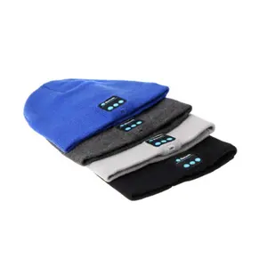 Muziek Draadloze Beanie Gorros Lederen Hoed Gebreide Cap Hoed Met Blue Tooth Winter Cap Hoeden