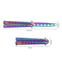 Peigne pliant de poche en acier inoxydable de marque privée pour la formation, type couteau papillon, vente en gros