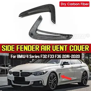 Cache-coffre latéral en fibre de carbone sèche pour BMW Série 4 F32 F33 F36 2014-2020, garniture de couvercle d'entraîneur d'air latéral - Product Image 1
