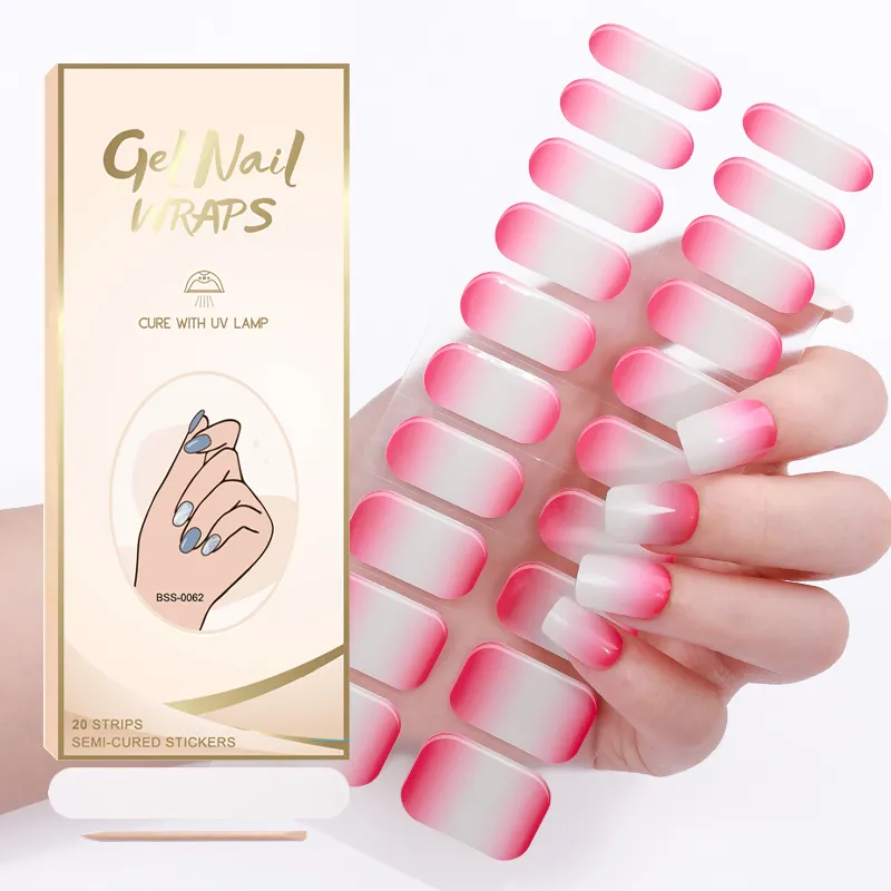 2024 nouvelle mode japonais crème couleur schéma étanche longue durée semi-durci ongles Gel Wrap bandes