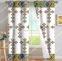 Offre Spéciale rideau design éthiopien traditionnel impression 3D longs rideaux rideaux de fenêtre de luxe modernes pour chambre salon