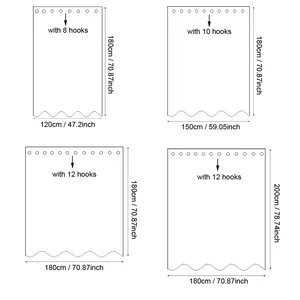 Linen tắm Rèm phòng tắm sang trọng không thấm nước dày vải tắm Rèm cửa bồn tắm lớn tắm bìa với kim loại bạc móc - Product Image 6