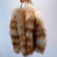 Vente en gros de petites queues de raton laveur dorées originales, porte-clés en fourrure de raton laveur américaine naturelle et moelleuse pour la décoration de porte-clés personnalisés