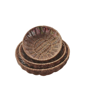 Handmade Woven Rattan Storage <b>Basket</b> 26.5x8cm Eco-Friendly Fruit Vegetable Display For Shopping Malls Supermarkets - Product Image 4