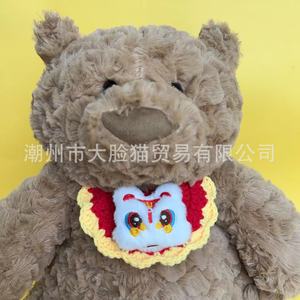 ผ้าพันคออุ่นๆ ต้อนรับปีใหม่สำหรับสัตว์เลี้ยง ปีงู สำหรับเทศกาลฤดูใบไม้ผลิ ปลอกคอสำหรับลูกแมวและสุนัข สีแดง ตกแต่งงานรื่นเริง ลายสิงโตเต้นรำ เทพเจ้าแห่งความมั่งคั่ง - Product Image 4