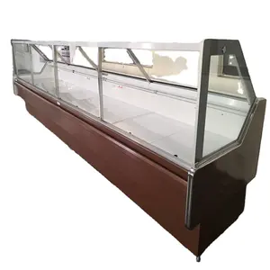 Siêu Thị Thịt Hiển Thị Máy Làm Lạnh Kính Thẳng Deli Showcase Mát Thiết Bị Làm Lạnh