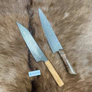 Advance Kitchen Damas Kiritsuke Couteau Japonais 8 pouces Gyuto Chef Couteau En Acier À Haute Teneur En <span class=keywords><strong>Carbone</strong></span> Couteau De Cuisine avec Pakkawood - Product Image 2