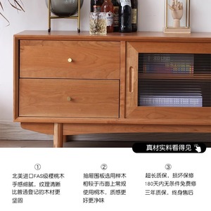 Mueble para TV y mesa de centro de madera maciza, 1,8 m, 2 m, 2,2 m, muebles de sala de estar de estilo escandinavo para apartamentos pequeños - Product Image 3